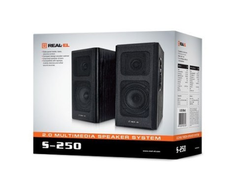 Zestaw kolumn głośnikowych REAL-EL S-250 (aktywne, 20W, black, 2szt) Zestaw kolumn głośnikowych REAL-EL S-250 (aktywne, 20W, black, 2szt)