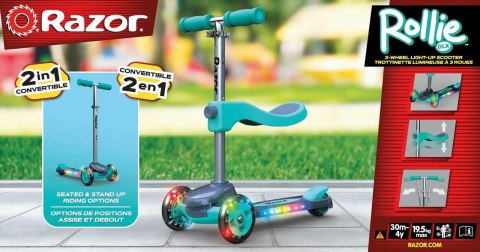 RAZOR Hulajnoga 2w1 Rollie DLX 20073645 - turkus RAZOR Hulajnoga 2w1 Rollie DLX 20073645 - turkus