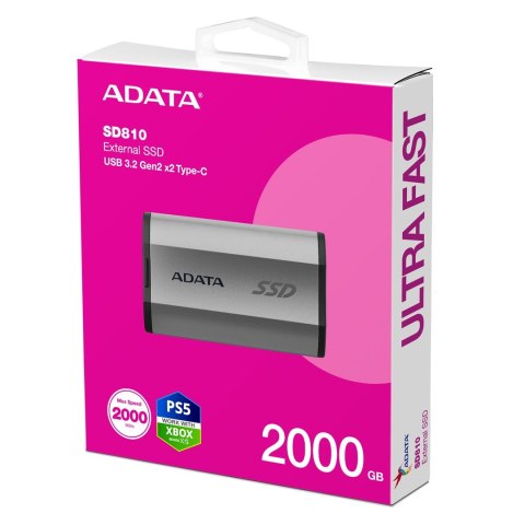 SSD USB-C 2TB EXT. SILVER GRAY/SD810-2000G-CSG ADATA SSD USB-C 2TB EXT. SILVER GRAY/SD810-2000G-CSG ADATA