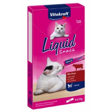 VITAKRAFT CAT LIQUID SNACK wołowina/inulina dla kota 6szt VITAKRAFT CAT LIQUID SNACK wołowina/inulina dla kota 6szt