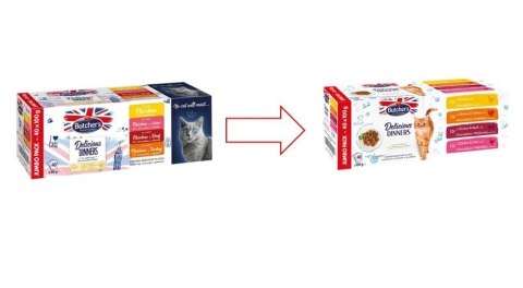 BUTCHER'S Delicious Dinners Jumbo Pack - mokra karma dla kota - 40x100 g (WYPRZEDAŻ) BUTCHER'S Delicious Dinners Jumbo Pack - mokra karma dla kota - 40x100 g (WYPRZEDAŻ)