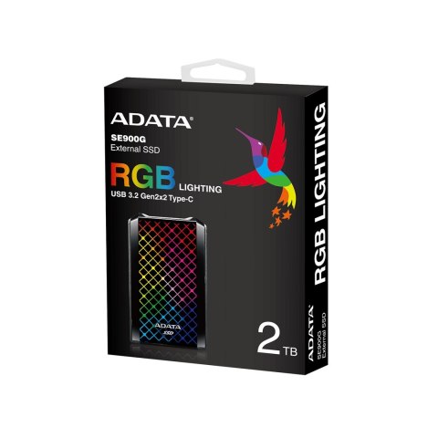 Dysk zewnętrzny ADATA SSD SE900G 2TB Czarny RGB USB3.2-A/C (ASE900G-2TU32G2-CBK) Dysk zewnętrzny ADATA SSD SE900G 2TB Czarny RGB USB3.2-A/C (ASE900G-2TU32G2-CBK)