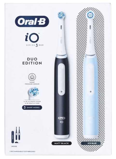 Braun Oral-B szczoteczka elektryczna iO 3 zestaw DUO BLACK & BLUE Braun Oral-B szczoteczka elektryczna iO 3 zestaw DUO BLACK & BLUE