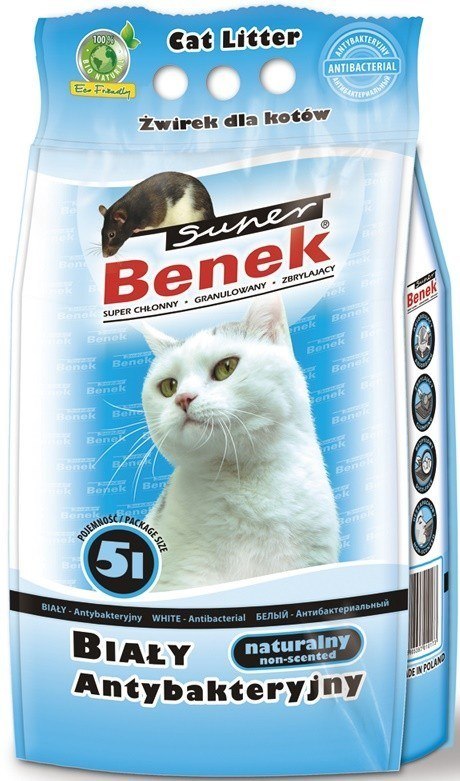 CERTECH Super Benek Biały Antybakteryjny - żwirek dla kota zbrylający 5l (WYPRZEDAŻ) CERTECH Super Benek Biały Antybakteryjny - żwirek dla kota zbrylający 5l (WYPRZEDAŻ)