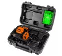 Laser NEO Tools 3D zielony z walizką, tarczą celowniczą, magnetycznym uchwytem i ładowarką w zestawie