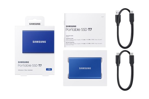 Dysk Samsung SSD T7 Portable 2TB MU-PC2T0H/WW niebieski Dysk Samsung SSD T7 Portable 2TB MU-PC2T0H/WW niebieski