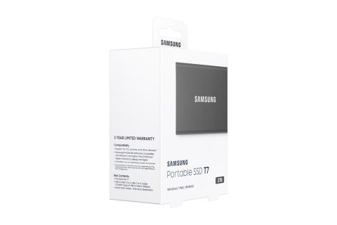 Dysk Samsung SSD T7 Portable 2TB MU-PC2T0T/WW szary Dysk Samsung SSD T7 Portable 2TB MU-PC2T0T/WW szary