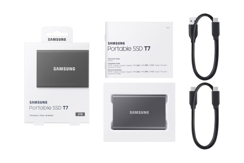 Dysk Samsung SSD T7 Portable 2TB MU-PC2T0T/WW szary Dysk Samsung SSD T7 Portable 2TB MU-PC2T0T/WW szary