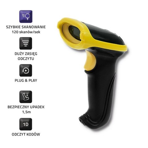 Qoltec Bezprzewodowy czytnik kodów kreskowych 1D | 2.4GHz Qoltec Bezprzewodowy czytnik kodów kreskowych 1D | 2.4GHz