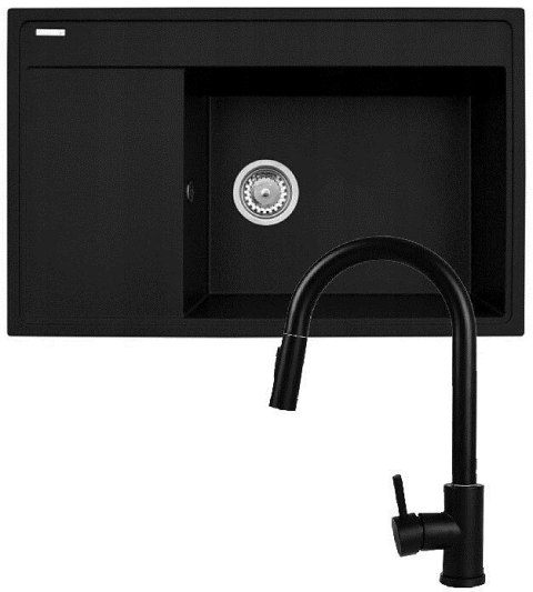 Zestaw - Zlewozmywak PYRAMIS CAMEA (79x50) 1B 1D R + Bateria IDEA Black Edition - 070168502BE - Volcano Zestaw - Zlewozmywak PYRAMIS CAMEA (79x50) 1B 1D R + Bateria IDEA Black Edition - 070168502BE - Volcano