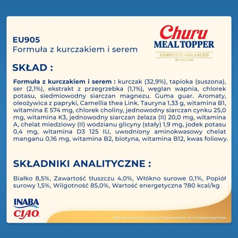 INABA MEAL TOPPER Kurczak z serem - kot 4x14g INABA MEAL TOPPER Kurczak z serem - kot 4x14g