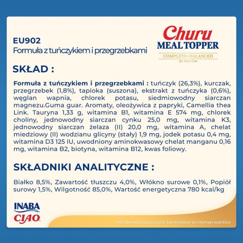 INABA MEAL TOPPER Tuńczyk z przegrzebkiem-kot 4x14g INABA MEAL TOPPER Tuńczyk z przegrzebkiem-kot 4x14g