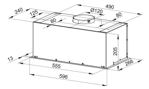Okap do zabudowy MPM-60-OW-01N inox Okap do zabudowy MPM-60-OW-01N inox