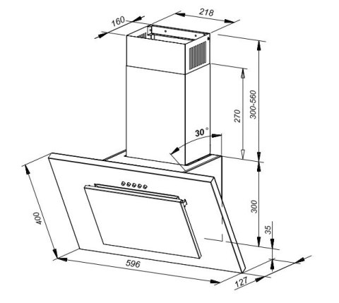 Okap przyścienny MPM-60-OV-19N Okap przyścienny MPM-60-OV-19N