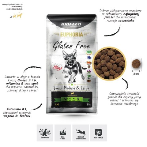 BIOFEED Euphoria G-F MID&MAXI jagnięcina 12kg BIOFEED Euphoria G-F MID&MAXI jagnięcina 12kg