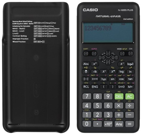 CASIO KALKULATOR NAUKOWY FX-82ESPLUS-2, 252 FUNKCJE, 77X162MM, CZARNY, BOX CASIO KALKULATOR NAUKOWY FX-82ESPLUS-2, 252 FUNKCJE, 77X162MM, CZARNY, BOX