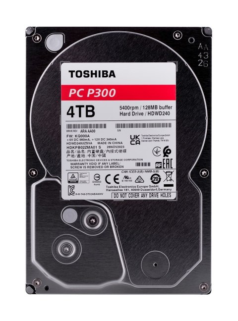 Dysk HDD Toshiba P300 HDWD240UZSVA (4 TB ; 3.5"; 128 MB; 5400obr/min) Dysk HDD Toshiba P300 HDWD240UZSVA (4 TB ; 3.5"; 128 MB; 5400obr/min)