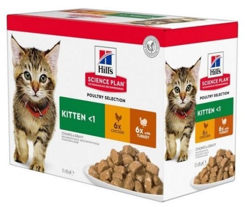 HILL'S Feline Kitten Multipack Poultry - saszetka 12x85g HILL'S Feline Kitten Multipack Poultry - saszetka 12x85g