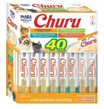 INABA CAT CHURU VARIETIES kurczak - przysmak dla kota 40x14 g INABA CAT CHURU VARIETIES kurczak - przysmak dla kota 40x14 g