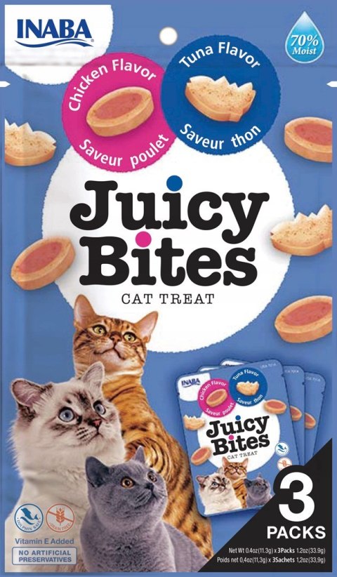INABA CAT JUICY BITES kurczak i tunczyk - przysmak dla kota 3 x 11 g INABA CAT JUICY BITES kurczak i tunczyk - przysmak dla kota 3 x 11 g