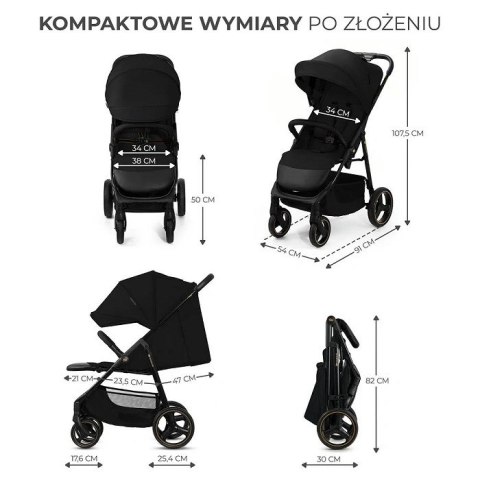 Kinderkraft wózek spacerowy TRIG 3 ONYX BLACK Kinderkraft wózek spacerowy TRIG 3 ONYX BLACK