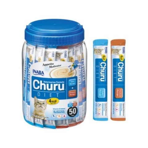 Przysmak Inaba CHURU DIET Tuńczyk i kurczak dla kota 50x14g Przysmak Inaba CHURU DIET Tuńczyk i kurczak dla kota 50x14g
