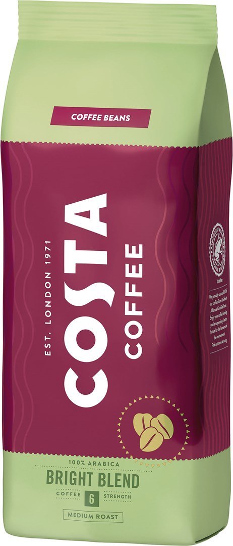 Costa Coffee Bright kawa ziarnista 1kg + KUBEK CERAMICZNY Z POKRYWKĄ COSTA COFFEE Costa Coffee Bright kawa ziarnista 1kg + KUBEK CERAMICZNY Z POKRYWKĄ COSTA COFFEE