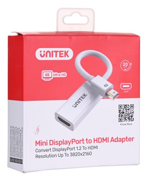 UNITEK ADAPTER MINIDISPLAYPORT-HDMI 4K, Y-6331 UNITEK ADAPTER MINIDISPLAYPORT-HDMI 4K, Y-6331