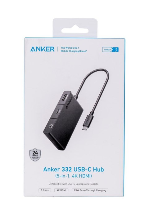 Hub Anker 332 USB-C Single Display 5 w 1 4K HDMI czarny Hub Anker 332 USB-C Single Display 5 w 1 4K HDMI czarny