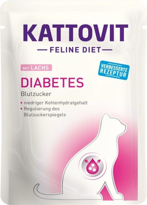 KATTOVIT Diabetes łosoś-saszetka 85g karma dla kota KATTOVIT Diabetes łosoś-saszetka 85g karma dla kota