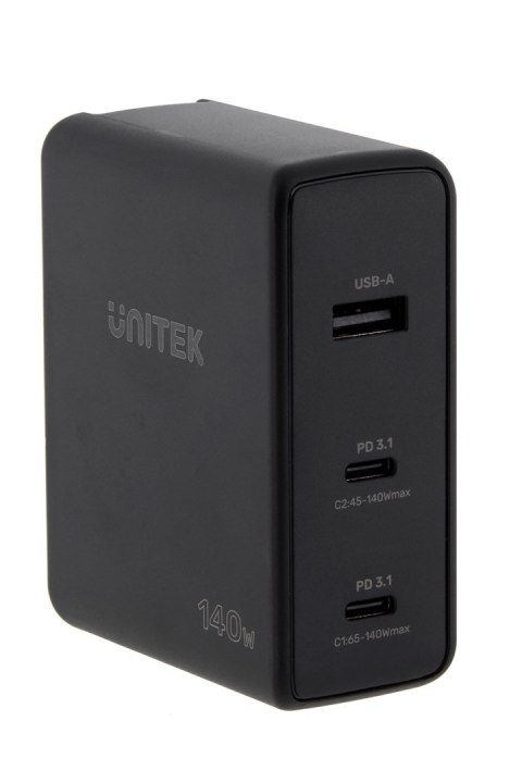 UNITEK ŁADOWARKA GAN 2X USB-C, USB-A, 140W (WYPRZEDAŻ) UNITEK ŁADOWARKA GAN 2X USB-C, USB-A, 140W (WYPRZEDAŻ)