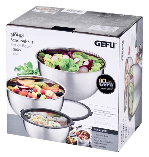 Zestaw 3 mis (16, 20, 24 cm) GEFU MONDI G-89430 Zestaw 3 mis (16, 20, 24 cm) GEFU MONDI G-89430