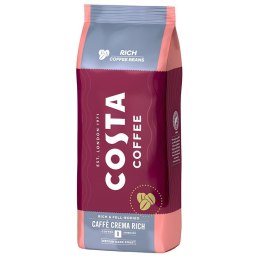 Costa Coffee Crema Rich kawa ziarnista 1kg + KUBEK CERAMICZNY Z POKRYWKĄ COSTA COFFEE
