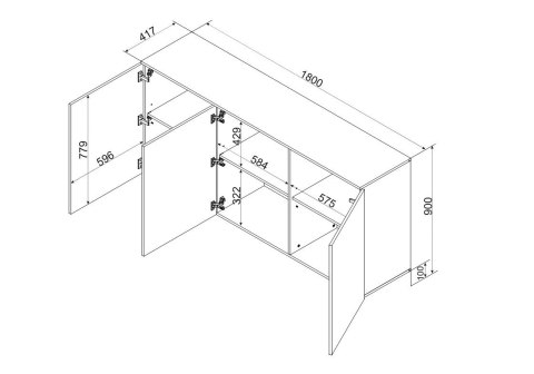 Komoda 3D ALMA 180x41,5xH90 kaszmir Komoda 3D ALMA 180x41,5xH90 kaszmir