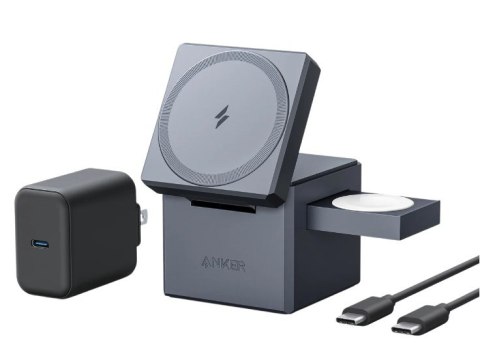 Ładowarka magnetyczna Anker MagSafe Cube 15W 3w 1 szary Ładowarka magnetyczna Anker MagSafe Cube 15W 3w 1 szary