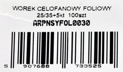 WOREK CELOFANOWY FOLIOWY 25/35+5KT 100SZT WOREK CELOFANOWY FOLIOWY 25/35+5KT 100SZT