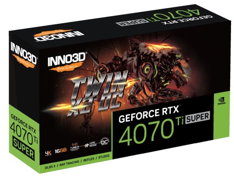 Karta graficzna INNO3D GeForce RTX 4070 Ti SUPER TWIN X2 OC Karta graficzna INNO3D GeForce RTX 4070 Ti SUPER TWIN X2 OC