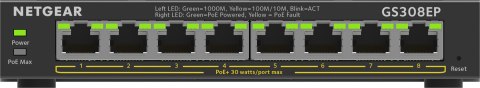 Switch Netgear GS308EP-100PES 8p PoE 62W (PoE+: 8p) Unmanaged Gigabit Switch Netgear GS308EP-100PES 8p PoE 62W (PoE+: 8p) Unmanaged Gigabit