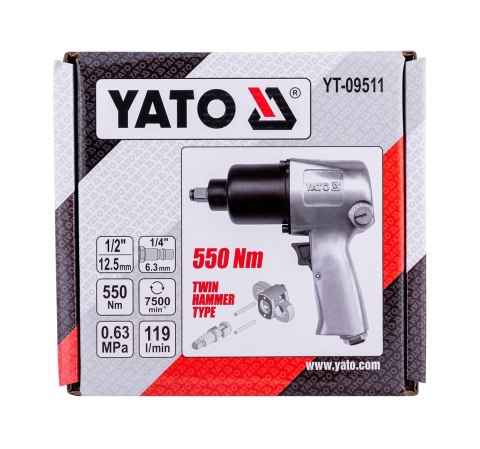 Klucz pneumatyczny 1/2" 550 Nm YT-09511 Yato Klucz pneumatyczny 1/2" 550 Nm YT-09511 Yato