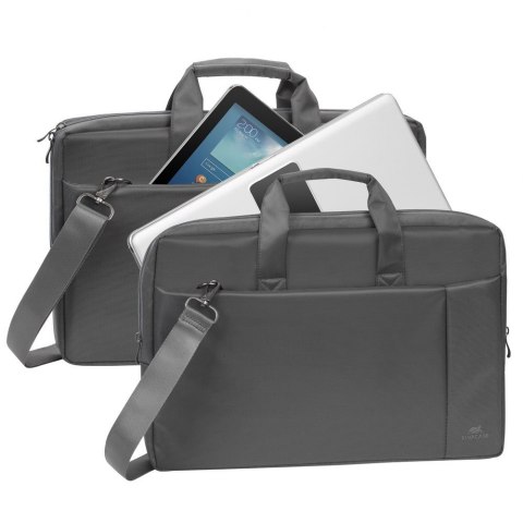 RIVACASE TORBA NA LAPTOP 17,3" CENTRAL, SZARA, Z POLIESTRU, Z KIESZENIAMI NA TABLET, SMARTFON, DOKUMENTY I AKCESORIA RIVACASE TORBA NA LAPTOP 17,3" CENTRAL, SZARA, Z POLIESTRU, Z KIESZENIAMI NA TABLET, SMARTFON, DOKUMENTY I AKCESORIA
