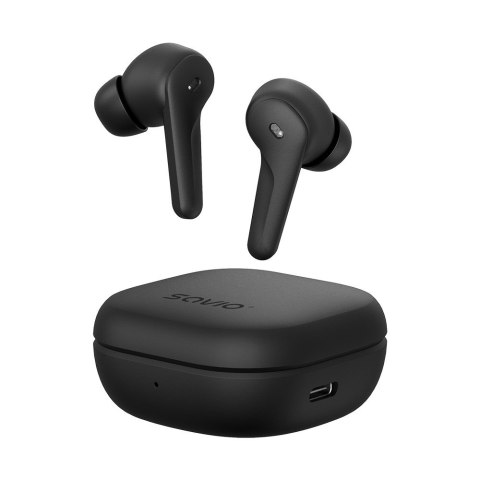 SAVIO SŁUCHAWKI BEZPRZEWODOWE BLUETOOTH 5.3 Z MIKROFONEM, ANC, ENC, QC TWS-12 SAVIO SŁUCHAWKI BEZPRZEWODOWE BLUETOOTH 5.3 Z MIKROFONEM, ANC, ENC, QC TWS-12