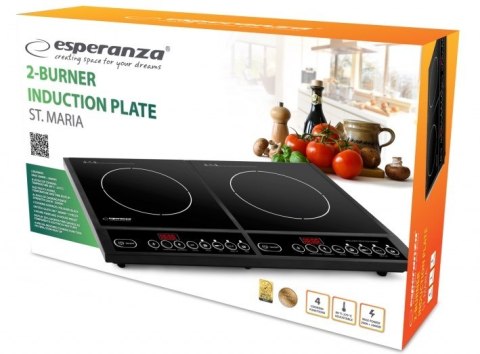 Kuchenka Esperanza St.Maria EKH008 (2 pola grzejne; 2000W) (WYPRZEDAŻ) Kuchenka Esperanza St.Maria EKH008 (2 pola grzejne; 2000W) (WYPRZEDAŻ)