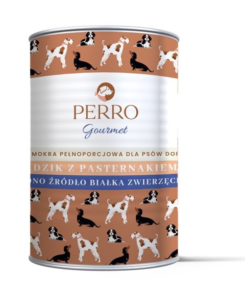 PERRO Gourmet Dzik z pasternakiem dla psów dorosłych 400 g PERRO Gourmet Dzik z pasternakiem dla psów dorosłych 400 g