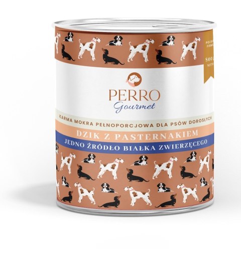 PERRO Gourmet Dzik z pasternakiem dla psów dorosłych 800 g PERRO Gourmet Dzik z pasternakiem dla psów dorosłych 800 g