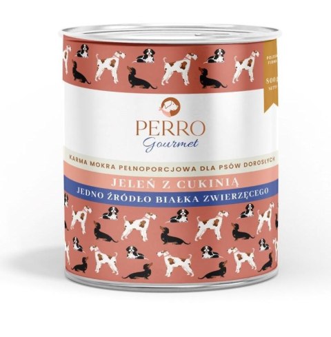 PERRO Gourmet Jeleń z cukinią dla psów dorosłych 800 g PERRO Gourmet Jeleń z cukinią dla psów dorosłych 800 g