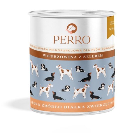 PERRO Wieprzowina z selerem dla psów dorosłych 850 g PERRO Wieprzowina z selerem dla psów dorosłych 850 g