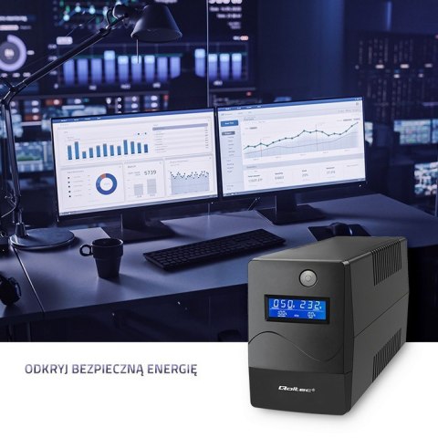 QOLTEC ZASILACZ AWARYJNY UPS 1000VA | 600W | LCD | USB | RJ45 (WYPRZEDAŻ) QOLTEC ZASILACZ AWARYJNY UPS 1000VA | 600W | LCD | USB | RJ45 (WYPRZEDAŻ)