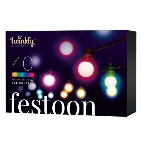 Twinkly Feston świetlny - 40 RGB Łańcuch, typ wtyczki F Twinkly Feston świetlny - 40 RGB Łańcuch, typ wtyczki F