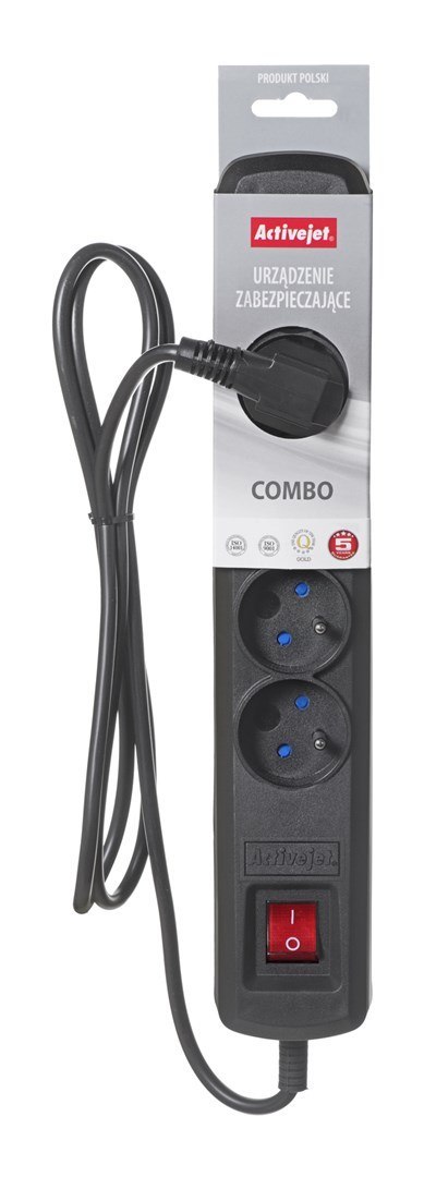 Listwa przeciwprzepięciowa Activejet 5gn/5m/cz (10A; 2300W) 5m; kolor czarny (WYPRZEDAŻ) Listwa przeciwprzepięciowa Activejet 5gn/5m/cz (10A; 2300W) 5m; kolor czarny (WYPRZEDAŻ)