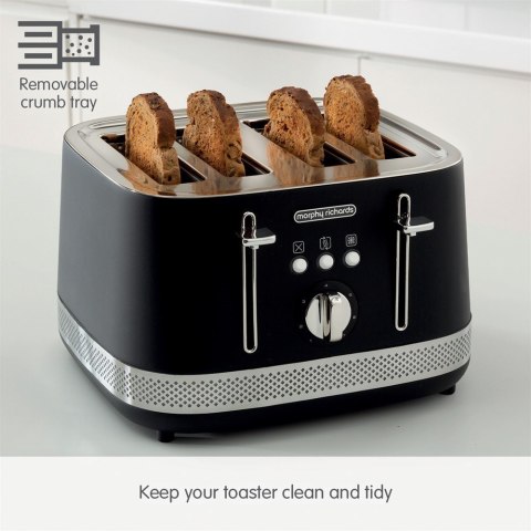 Toster Morphy Richards Illumination czarny 4 kromki Toster Morphy Richards Illumination czarny 4 kromki
